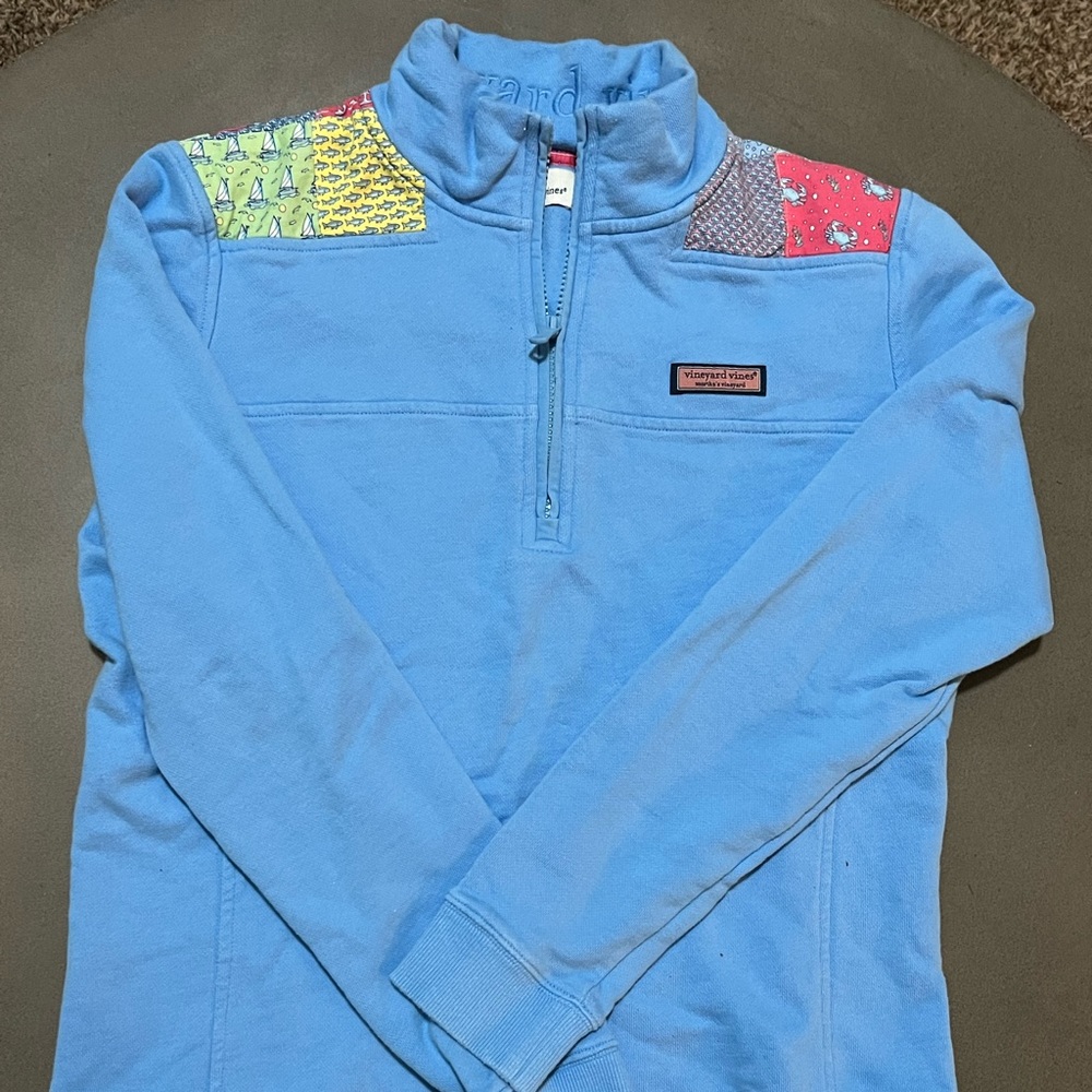 Vineyard Vines Womens Blue Patchwork Shep Shirt